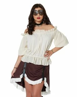 Spirit Halloween Ivory Off The Shoulder Shirt -Halloween ACCESSORIES store 01315555 a