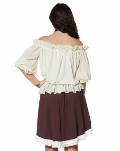 Spirit Halloween Ivory Off The Shoulder Shirt -Halloween ACCESSORIES store 01315555 b