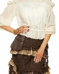 Spirit Halloween Ivory Off The Shoulder Shirt -Halloween ACCESSORIES store 01315563 c