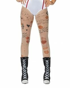 Spirit Halloween Harley Quinn Illusion Tights - Suicide Squad