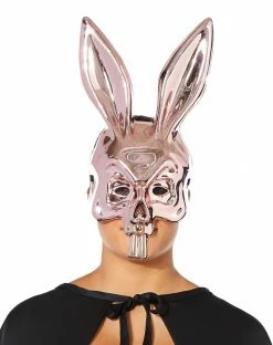 Spirit Halloween Metallic Pink Bunny Half Mask