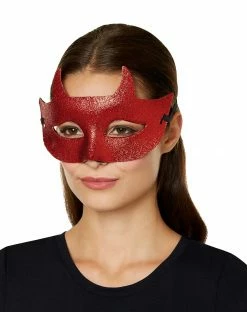Spirit Halloween Red Devil Half Mask -Halloween ACCESSORIES store 01329697 c