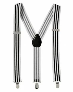 Spirit Halloween Black and White Suspenders