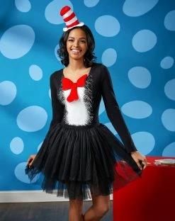 Spirit Halloween Adult Cat in the Hat Tutu Dress - Dr. Seuss