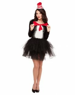 Spirit Halloween Adult Cat in the Hat Tutu Dress - Dr. Seuss -Halloween ACCESSORIES store 01333194 d