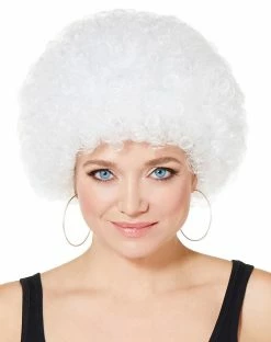 Spirit Halloween White Afro Wig -Halloween ACCESSORIES store 01340298c