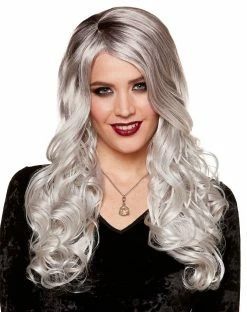 Spirit Halloween Gray Curly Wig