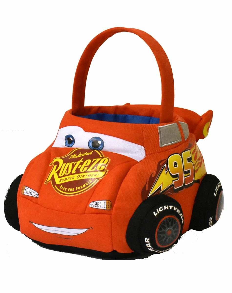 Spirit Halloween Lightning McQueen Plush Treat Bucket - Cars 1 Spirit Halloween Lightning McQueen Plush Treat Bucket - Cars