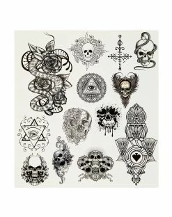 Spirit Halloween Wicked Midnight Temporary Tattoos -Halloween ACCESSORIES store 01346170 c