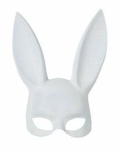 Spirit Halloween White Glitter Bunny Mask -Halloween ACCESSORIES store 01347772 b