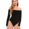 Spirit Halloween Off the Shoulder Black Bodysuit