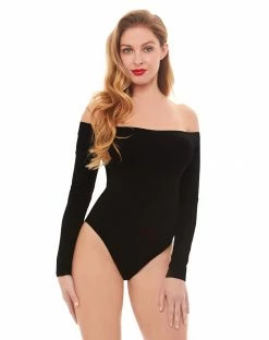 Spirit Halloween Off the Shoulder Black Bodysuit