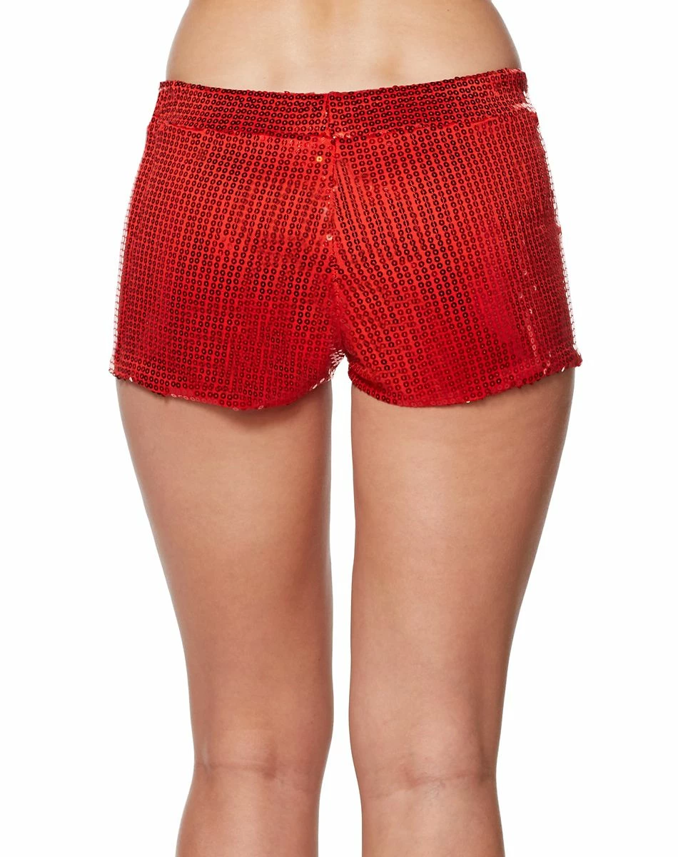 Spirit Halloween Adult Red Sequin Shorts 2 Spirit Halloween Adult Red Sequin Shorts - Image 2