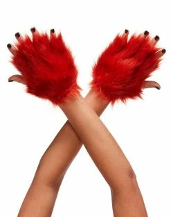 Spirit Halloween Faux Fur Fox Gloves