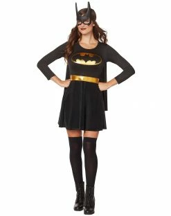 Spirit Halloween Adult Black and Gold Batgirl Dress - DC Comics -Halloween ACCESSORIES store 01354893 c
