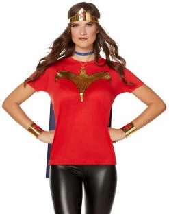 Spirit Halloween Caped Wonder Woman T-Shirt - DC Comics -Halloween ACCESSORIES store 01357599 c