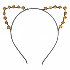 Spirit Halloween Orange Rhinestone Cat Ears Headband