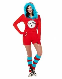 Spirit Halloween Adult Thing 1 and Thing 2 Romper Costume - Dr. Seuss