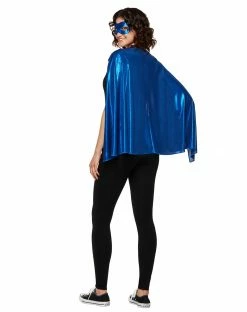 Spirit Halloween Blue Metallic Cape -Halloween ACCESSORIES store 01360817 c