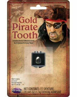 Spirit Halloween Gold-Tone Pirate Tooth