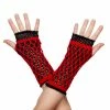 Spirit Halloween Black and Red Fishnet Gloves