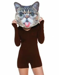 Spirit Halloween Adult Brown Hooded Romper -Halloween ACCESSORIES store 01371384 c