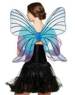 Spirit Halloween Blue and Purple Butterfly Fairy Wings
