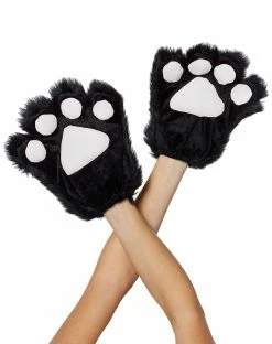 Spirit Halloween Black Faux Fur Animal Paws