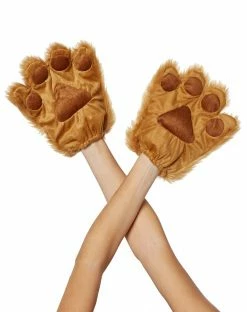 Spirit Halloween Brown Faux Fur Animal Paws -Halloween ACCESSORIES store 01374990 c