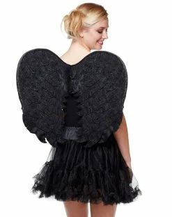 Spirit Halloween Black Velvet Angel Wings