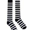 Spirit Halloween Black and White Knee-high Striped Socks