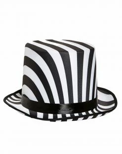 Spirit Halloween Black and White Top Hat