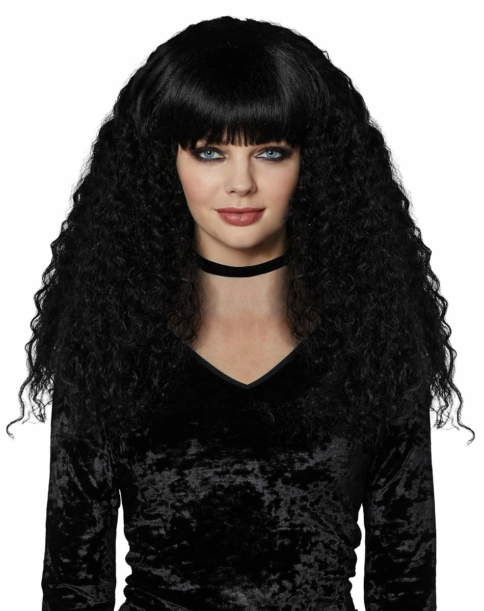 Spirit Halloween Black Crimped Wig with Bangs 1 Spirit Halloween Black Crimped Wig with Bangs