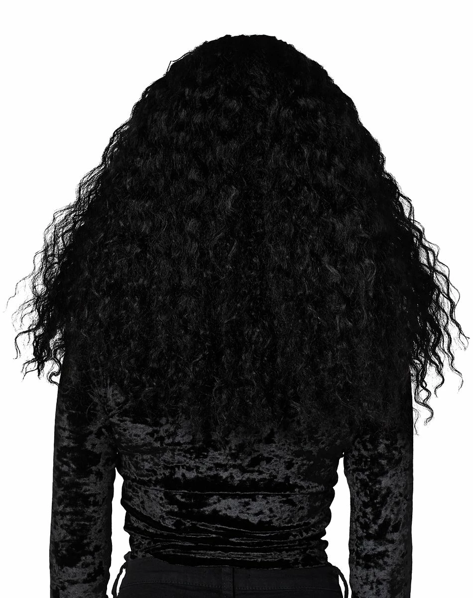 Spirit Halloween Black Crimped Wig with Bangs 2 Spirit Halloween Black Crimped Wig with Bangs - Image 2