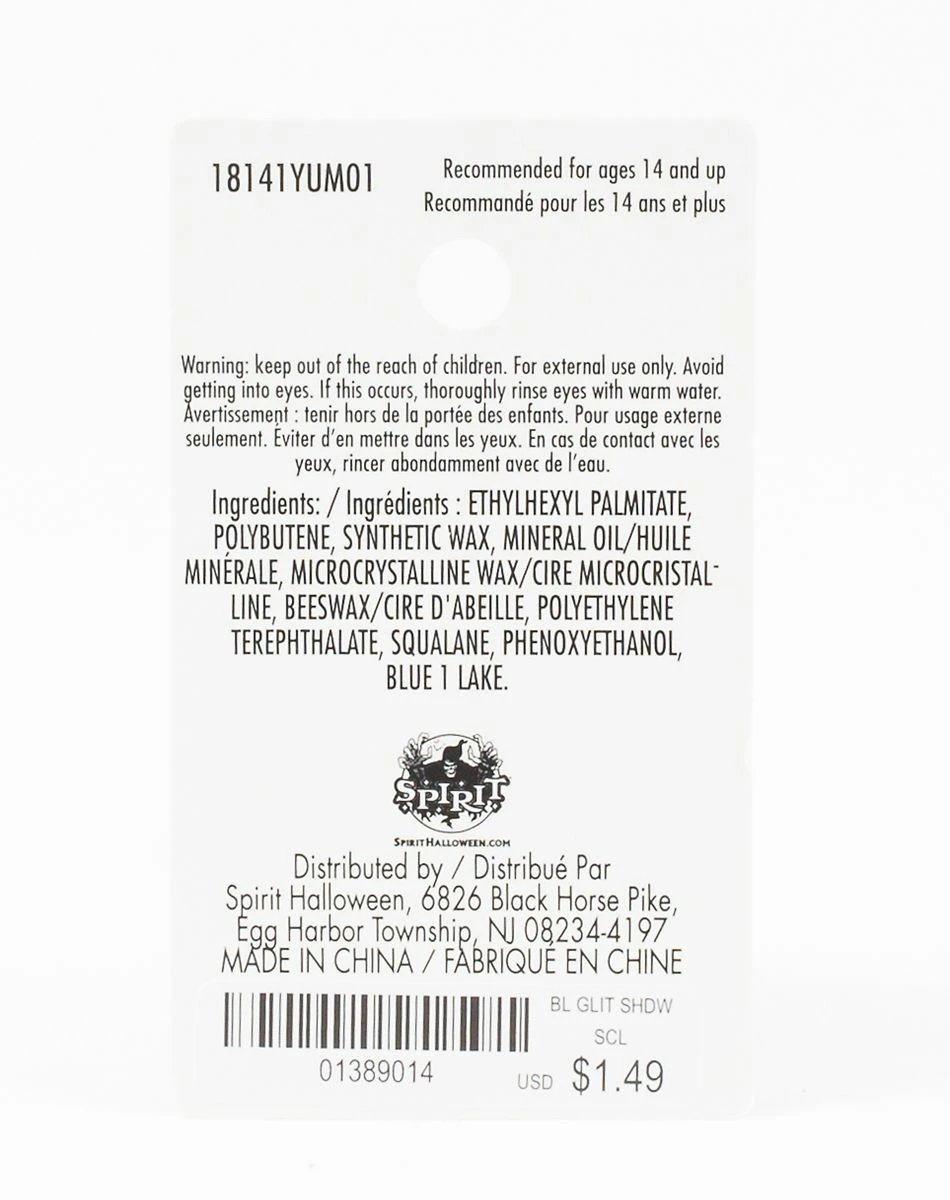 Spirit Halloween Blue Glitter Eye Shadow 2 Spirit Halloween Blue Glitter Eye Shadow - Image 2