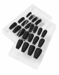 Spirit Halloween Matte Black Coffin Press On Nails -Halloween ACCESSORIES store 01389055 c