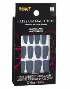 Spirit Halloween Matte Black Coffin Press On Nails -Halloween ACCESSORIES store 01389055 d