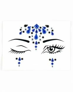 Spirit Halloween Blue Jewels Face Decal -Halloween ACCESSORIES store 01389121 c