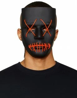 Spirit Halloween Light Up EL Wire X Eyes Mask