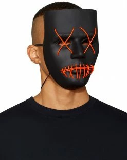 Spirit Halloween Light Up EL Wire X Eyes Mask -Halloween ACCESSORIES store 01390046 c