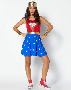 Spirit Halloween Wonder Woman Dress Kit - DC Comics -Halloween ACCESSORIES store 01391168 c