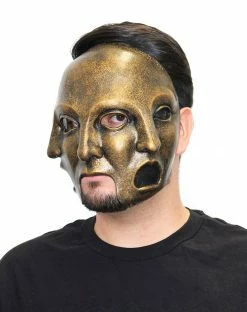 Spirit Halloween Goldtone Threefold Half Mask -Halloween ACCESSORIES store 01391416 b
