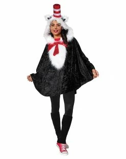 Spirit Halloween Cat In The Hat Poncho - Dr. Seuss -Halloween ACCESSORIES store 01392679 c