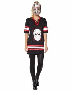 Spirit Halloween Adult Jason Voorhees Hockey Dress – Friday the 13th -Halloween ACCESSORIES store 01392695 d