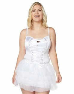 Spirit Halloween Front Lace-Up Corset - White -Halloween ACCESSORIES store 01394600 a