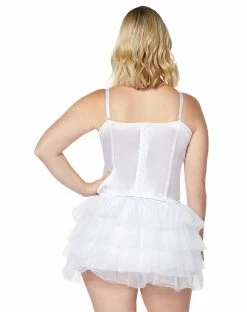Spirit Halloween Front Lace-Up Corset - White -Halloween ACCESSORIES store 01394600 b