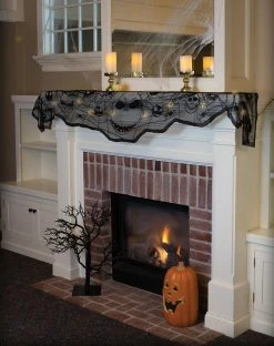 Spirit Halloween Light Up LED Jack Skellington Mantel Scarf Decorations - The Nightmare Before Christmas