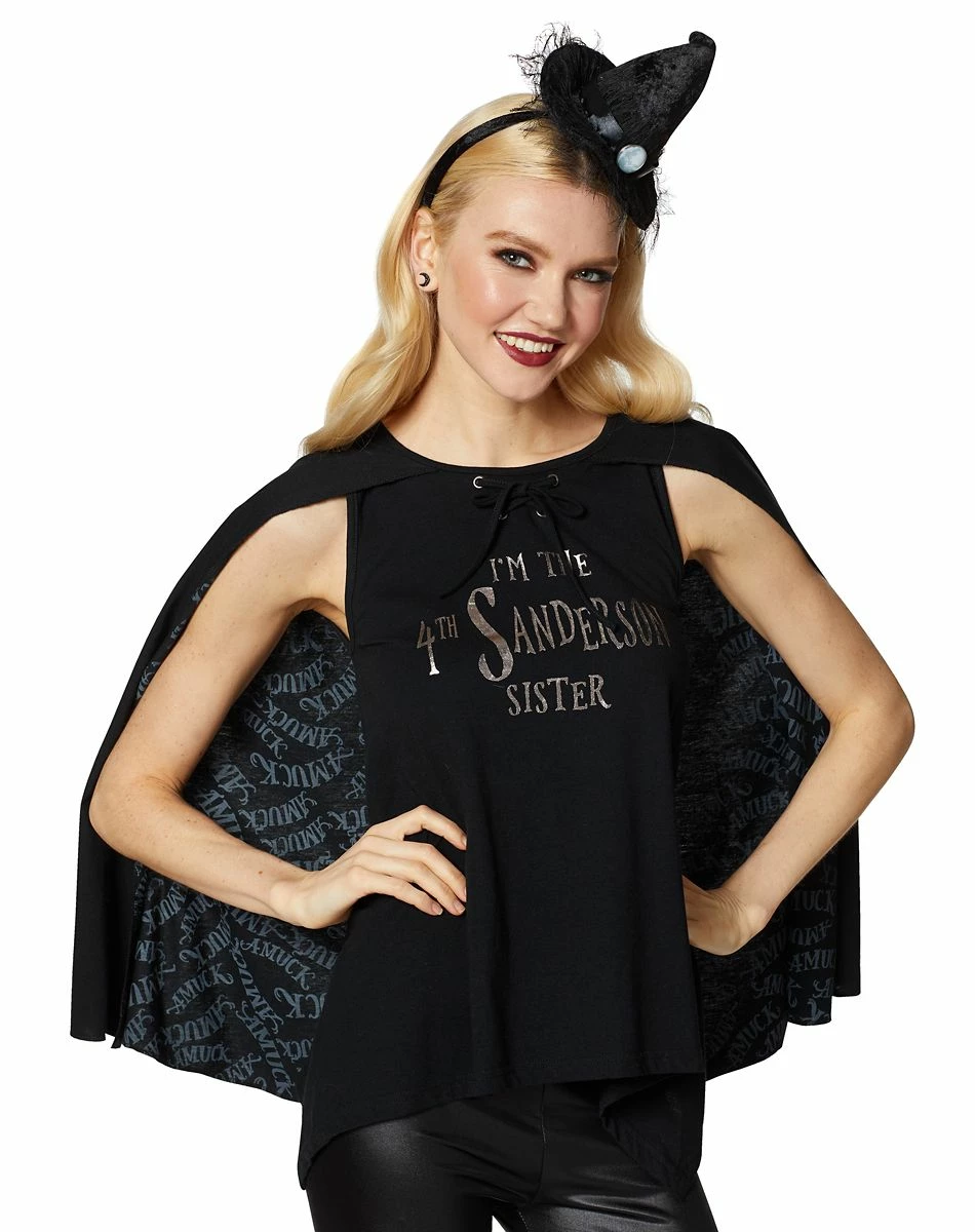 Spirit Halloween Fourth Sanderson Sister Caped T Shirt - Hocus Pocus 2 Spirit Halloween Fourth Sanderson Sister Caped T Shirt - Hocus Pocus - Image 2