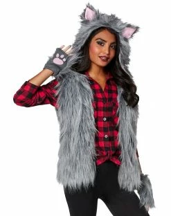 Spirit Halloween Adult Faux Fur Wolf Vest
