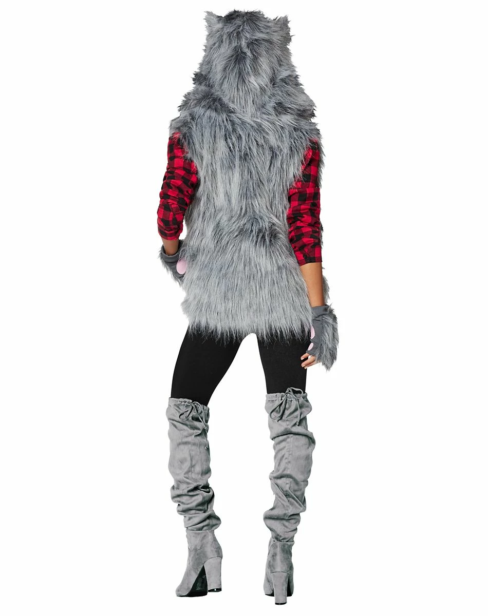 Spirit Halloween Adult Faux Fur Wolf Vest 4 Spirit Halloween Adult Faux Fur Wolf Vest - Image 4